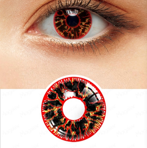 Halloween W/FREE CASE Black & Red Contact Eyewear - Picture 1 of 4